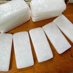 Treleoni White Light Duty Utility Pads 4.5" x 10" x 1" Scrubbing Pads (5) Pack